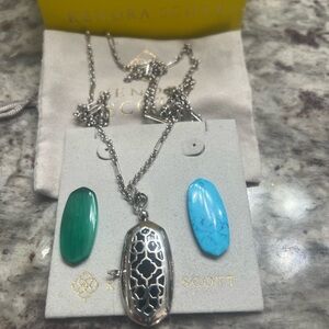 Kendra Scott Elle Silver interchangeable locket necklace